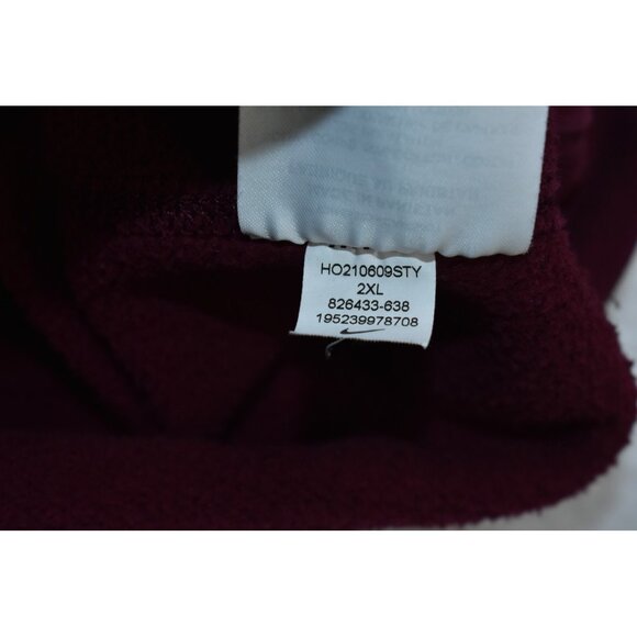 Nike Sportswear Club Fleece Men's Hoodie Size XXL Maroon Swoosh Sweatshirt - Picture 8 of 11
